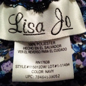NWT Lisa Jo Blue Floral Summer Spring Dress M